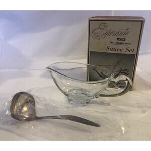 Vintage 1847 Rogers Bros Esperanto Sauce Set - Gravy- Dessert Silver Plated